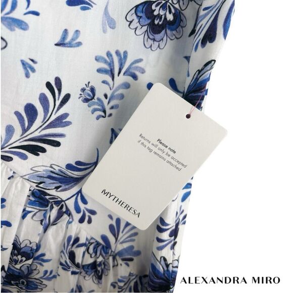 ALEXANDRA MIRO **NWT** Delliah China Blue Floral Print Cotton Skirt -my Theresa - Picture 9 of 10